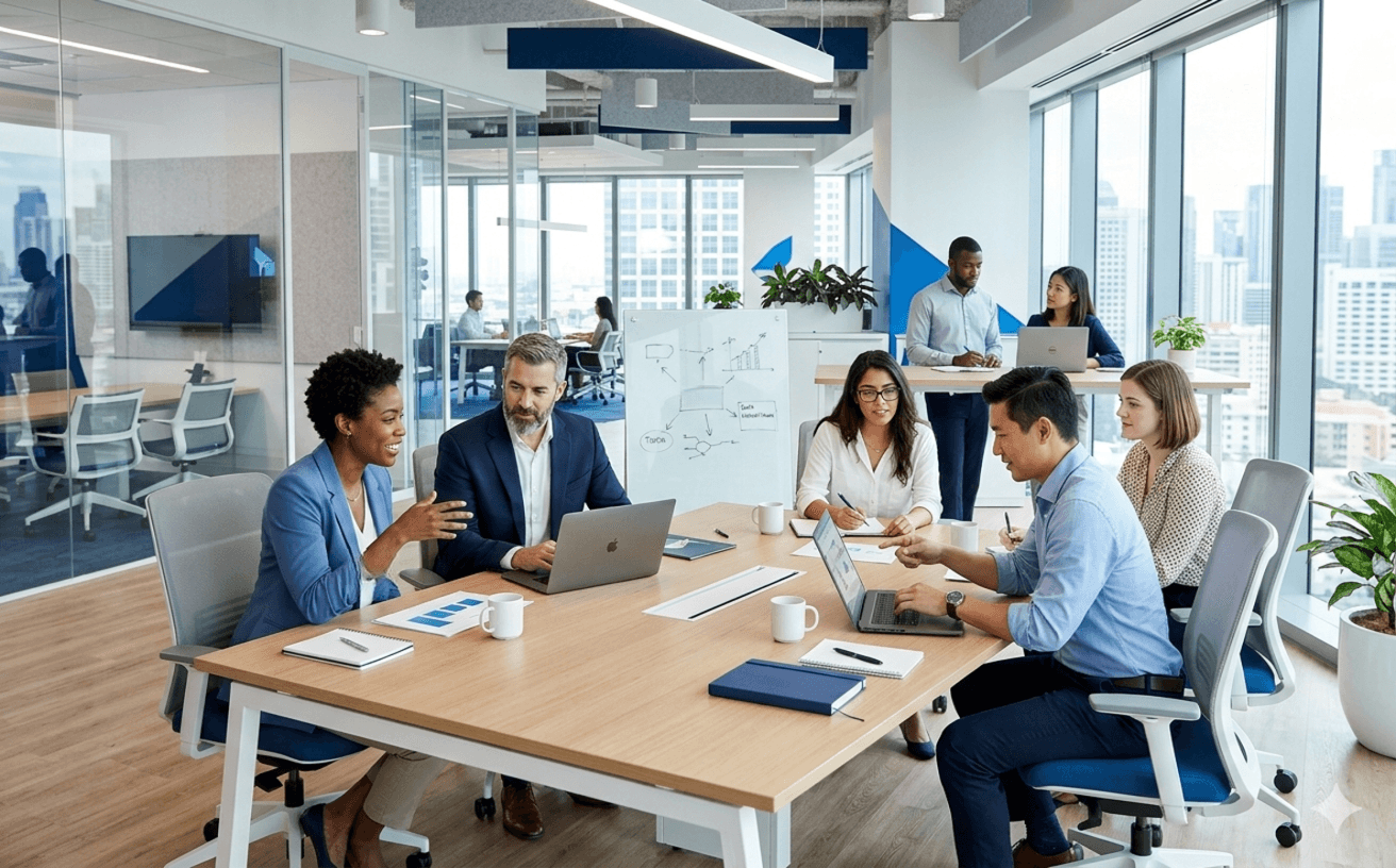 Professional staffing solutions - diverse team collaboration